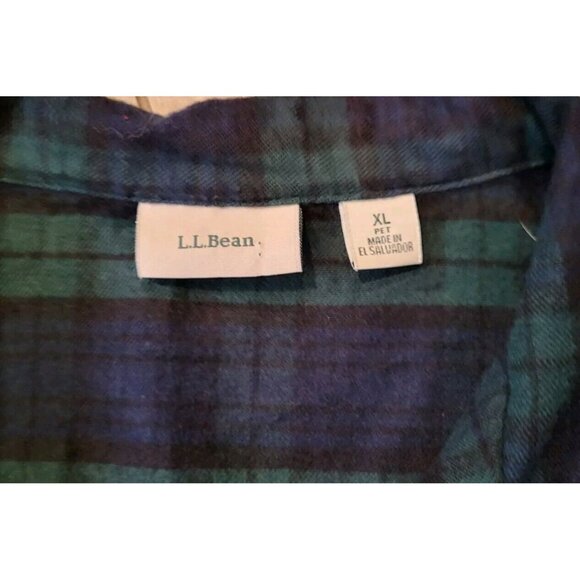 L.L. Bean warm Green & navy flannel Tartan Pajama matching separates. - Picture 7 of 10